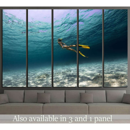 Girl Underwater №502 Ready to Hang Canvas Print - Zellart Canvas Prints ALL_Products, s-502