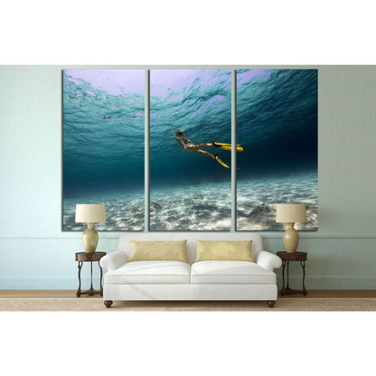 Girl Underwater №502 Ready to Hang Canvas Print - Zellart Canvas Prints ALL_Products, s-502