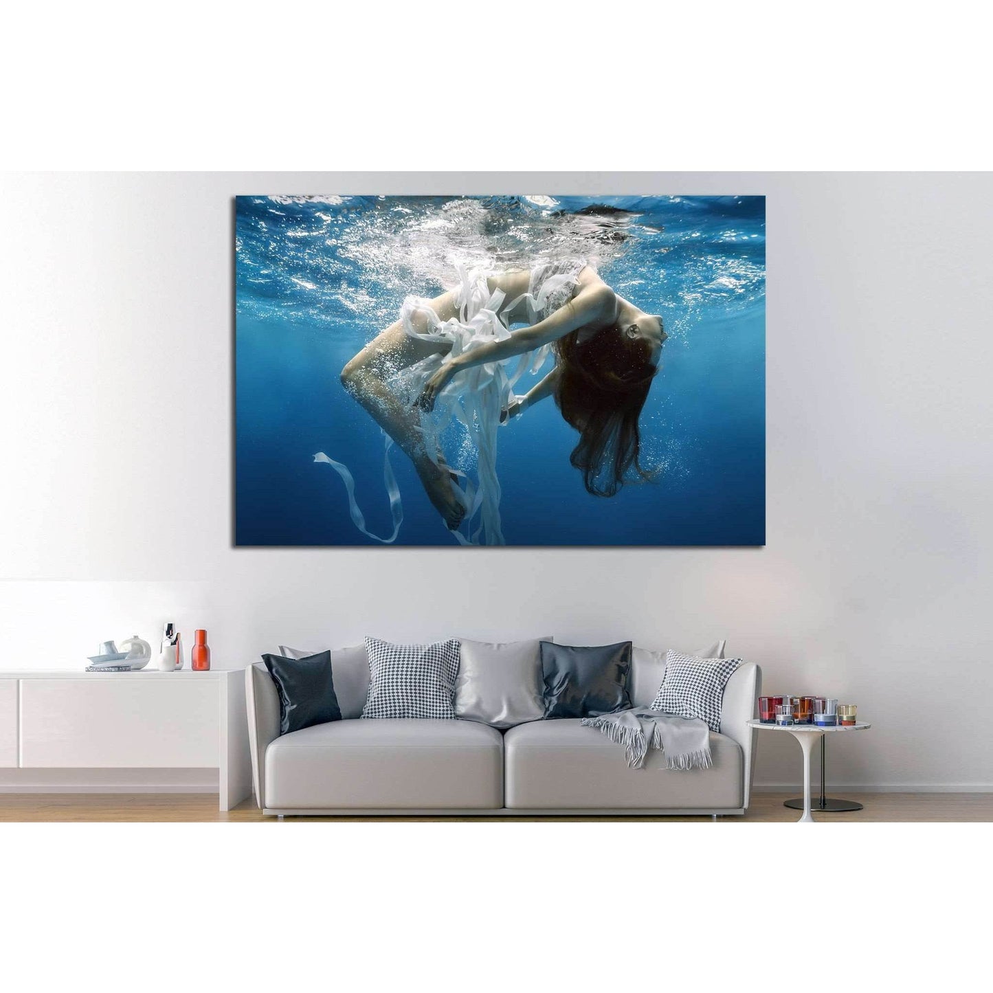 Girl Underwater №512 Ready to Hang Canvas Print - Zellart Canvas Prints ALL_Products, s-512