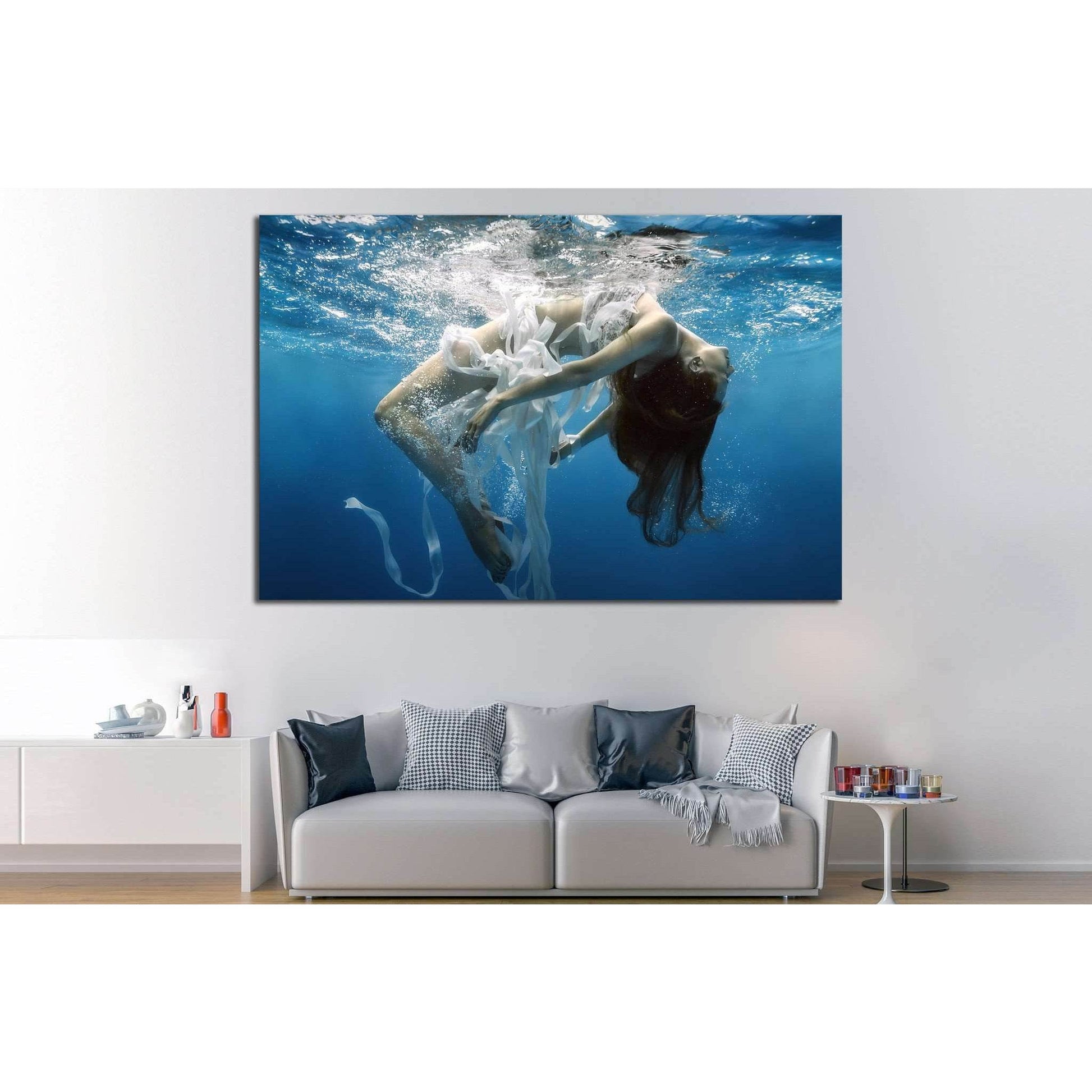 Girl Underwater №512 Ready to Hang Canvas Print - Zellart Canvas Prints ALL_Products, s-512