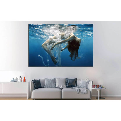 Girl Underwater №512 Ready to Hang Canvas Print - Zellart Canvas Prints ALL_Products, s-512