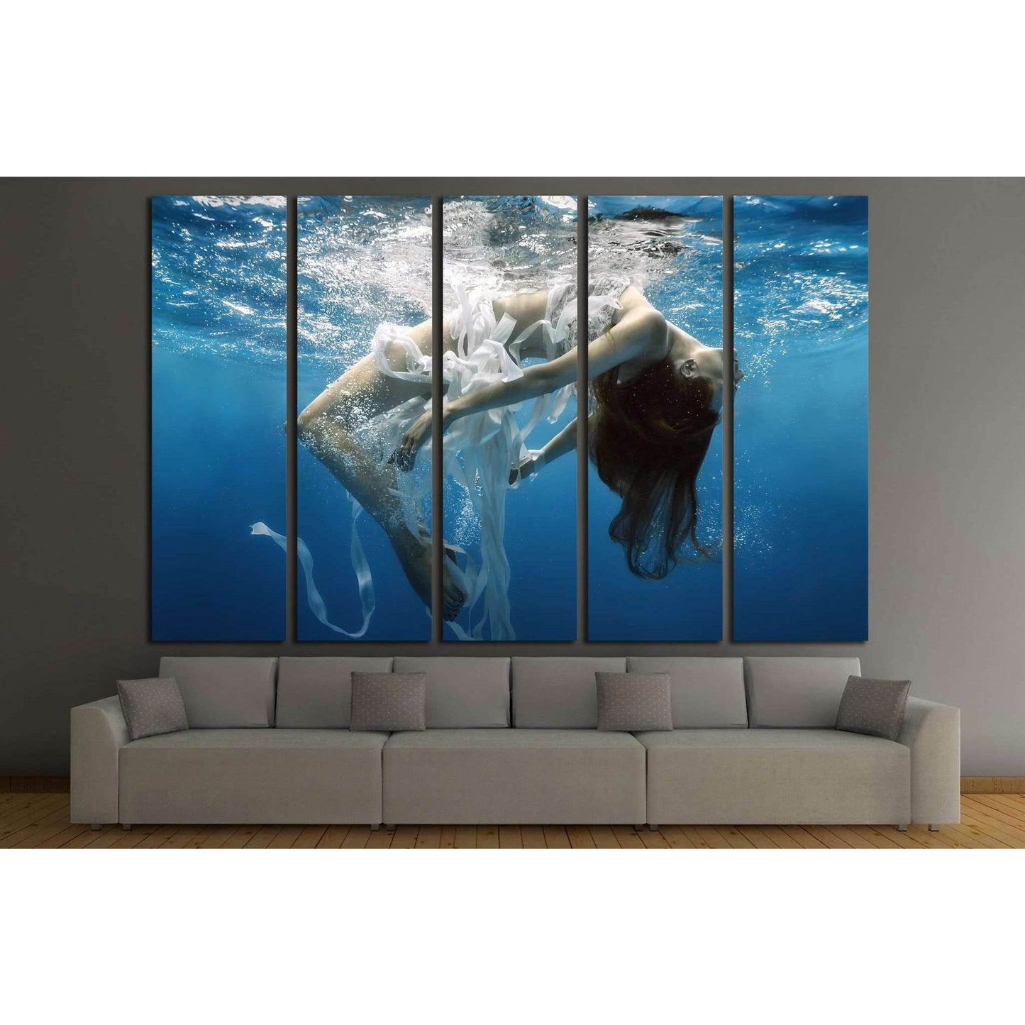 Girl Underwater №512 Ready to Hang Canvas Print - Zellart Canvas Prints ALL_Products, s-512