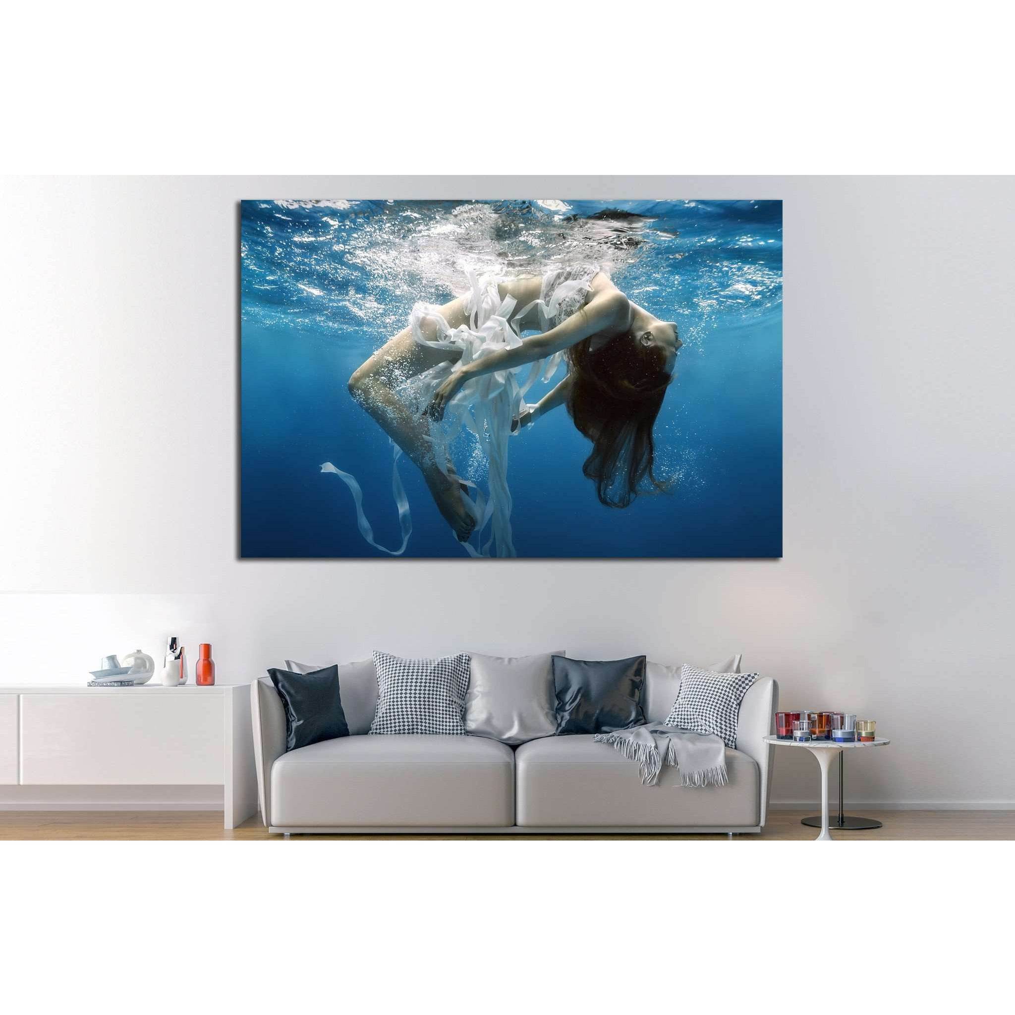 Girl Underwater №512 Ready to Hang Canvas Print