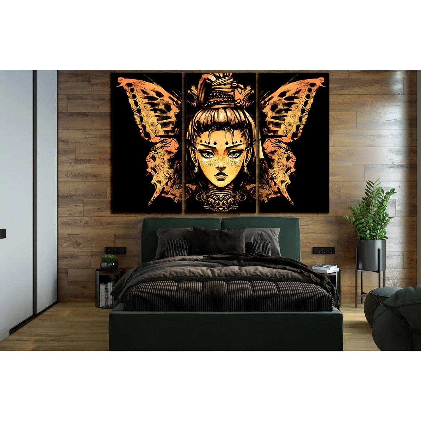 Girl With Butterfly Wings №SL1231 Ready to Hang Canvas Print - Zellart Canvas Prints 0new, ALL_Products, Fantasy And Sci Fi Wall Art