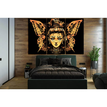 Girl With Butterfly Wings №SL1231 Ready to Hang Canvas Print - Zellart Canvas Prints 0new, ALL_Products, Fantasy And Sci Fi Wall Art