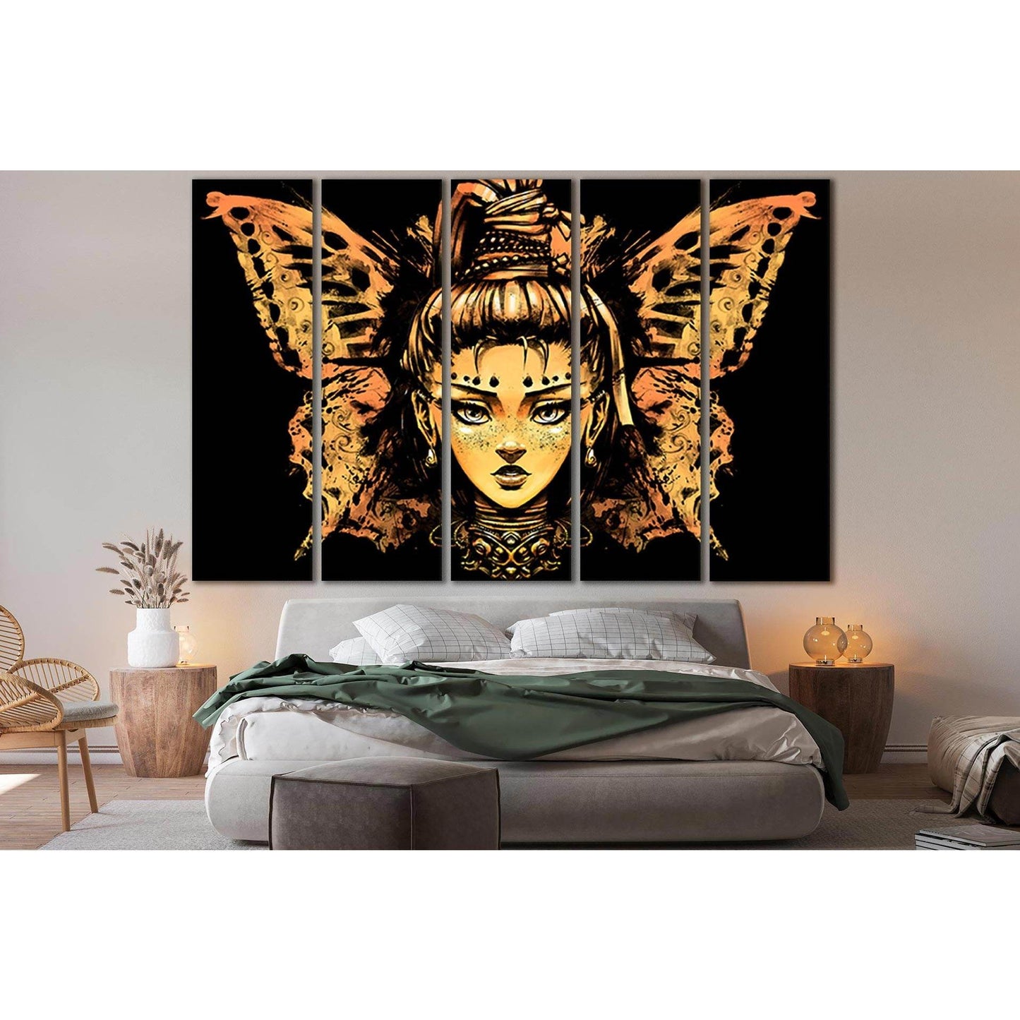 Girl With Butterfly Wings №SL1231 Ready to Hang Canvas Print - Zellart Canvas Prints 0new, ALL_Products, Fantasy And Sci Fi Wall Art