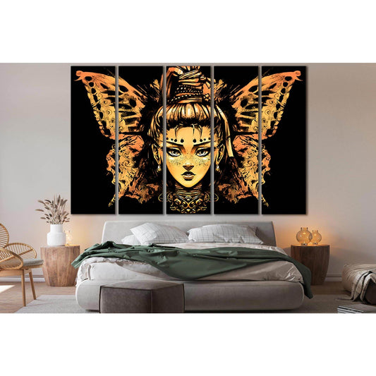 Girl With Butterfly Wings №SL1231 Ready to Hang Canvas Print - Zellart Canvas Prints 0new, ALL_Products, Fantasy And Sci Fi Wall Art