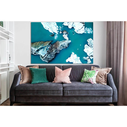 Glacial Lagoon With Icebergs Floating №SL1338 Ready to Hang Canvas Print - Zellart Canvas Prints 0new, ALL_Products, Glacials