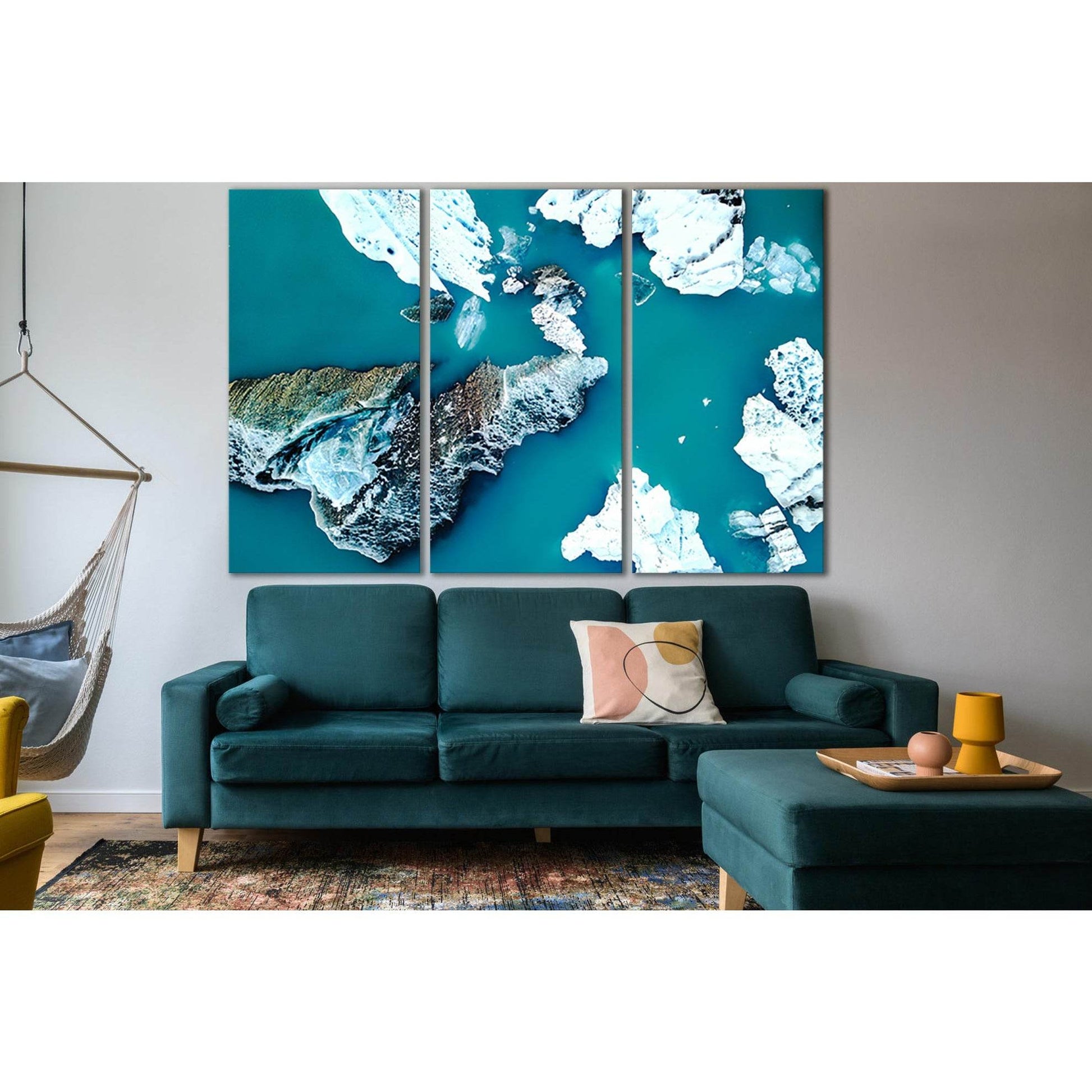 Glacial Lagoon With Icebergs Floating №SL1338 Ready to Hang Canvas Print - Zellart Canvas Prints 0new, ALL_Products, Glacials