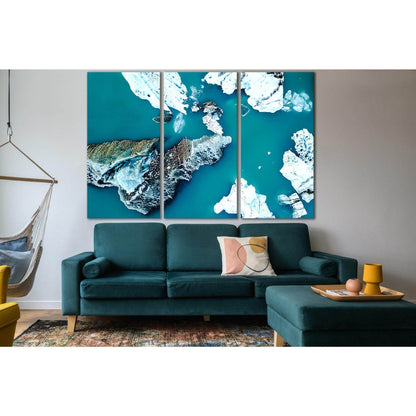 Glacial Lagoon With Icebergs Floating №SL1338 Ready to Hang Canvas Print - Zellart Canvas Prints 0new, ALL_Products, Glacials