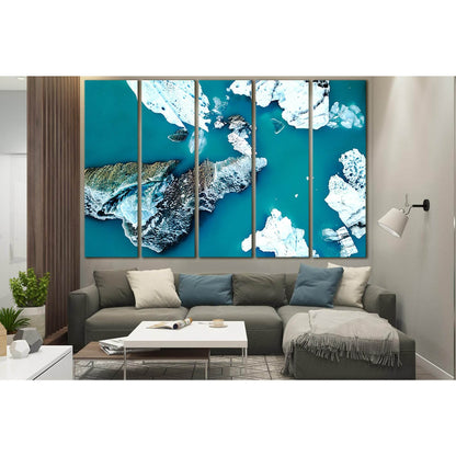 Glacial Lagoon With Icebergs Floating №SL1338 Ready to Hang Canvas Print - Zellart Canvas Prints 0new, ALL_Products, Glacials