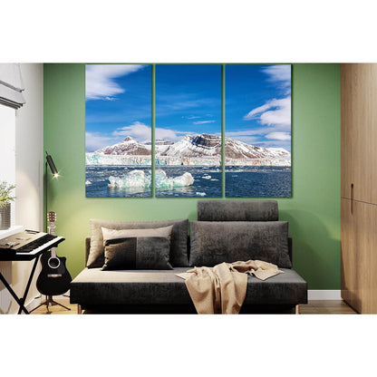 Glacier And The Three Crown Mountains №SL1357 Ready to Hang Canvas Print - Zellart Canvas Prints 0new, ALL_Products, Glacials