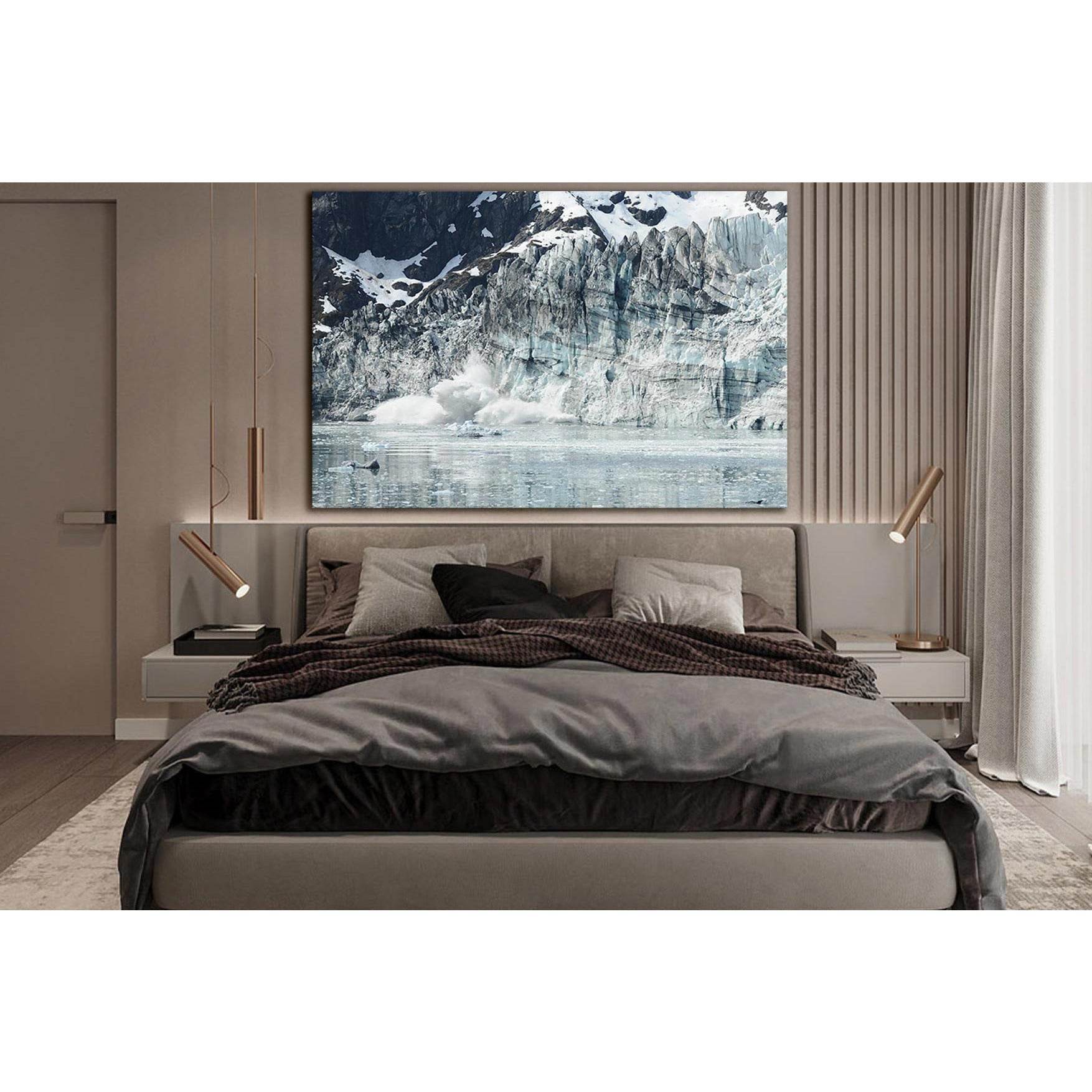 Glacier Bay Alaska Clalving An Iceberg №SL1337 Ready to Hang Canvas Print - Zellart Canvas Prints 0new, ALL_Products, Glacials