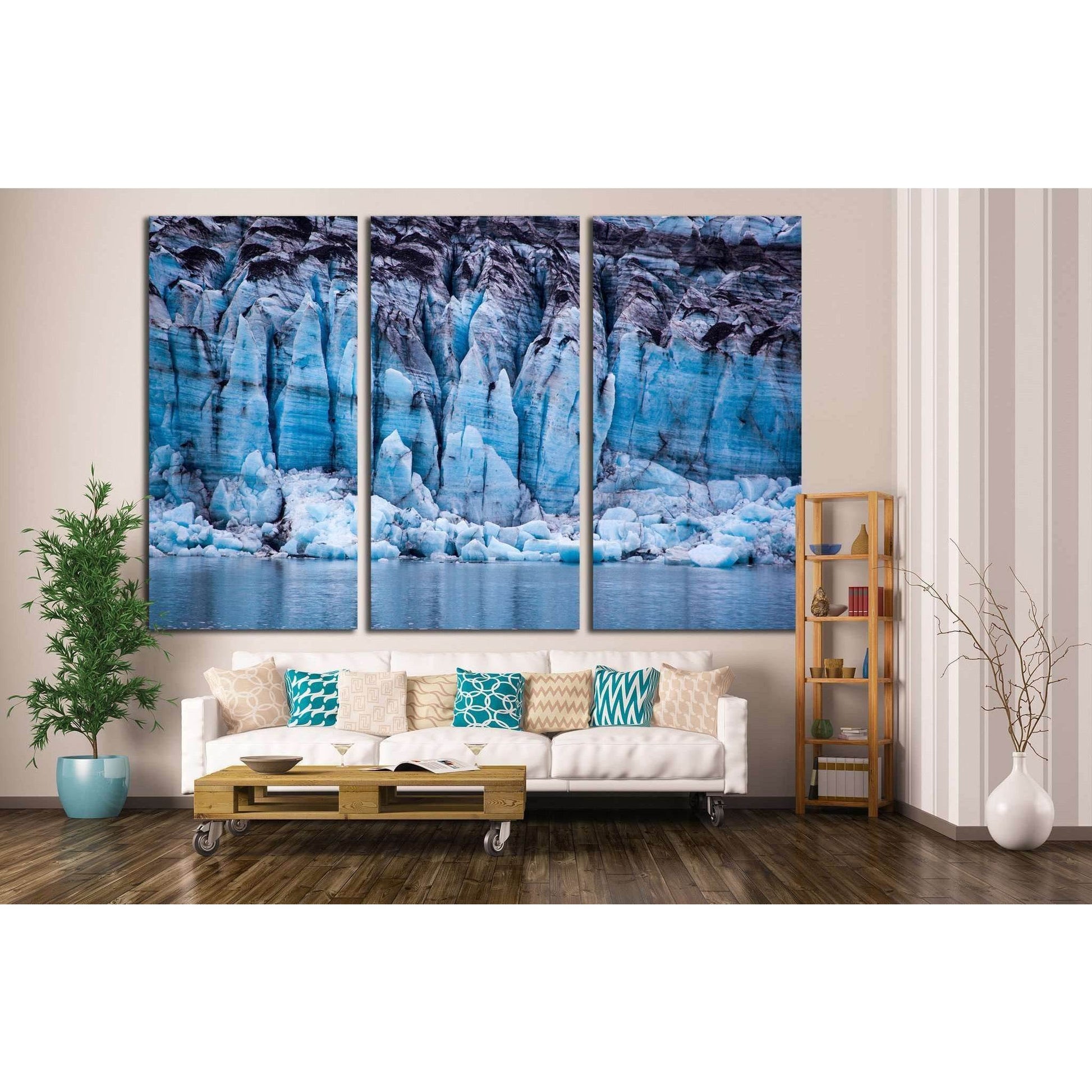 Glacier in Glacier Bay National Park, Alaska №1900 Ready to Hang Canvas Print - Zellart Canvas Prints ALL_Products, s-1900