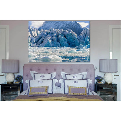 Glacier In Svalbard At Summer №SL1335 Ready to Hang Canvas Print - Zellart Canvas Prints 0new, ALL_Products, Glacials