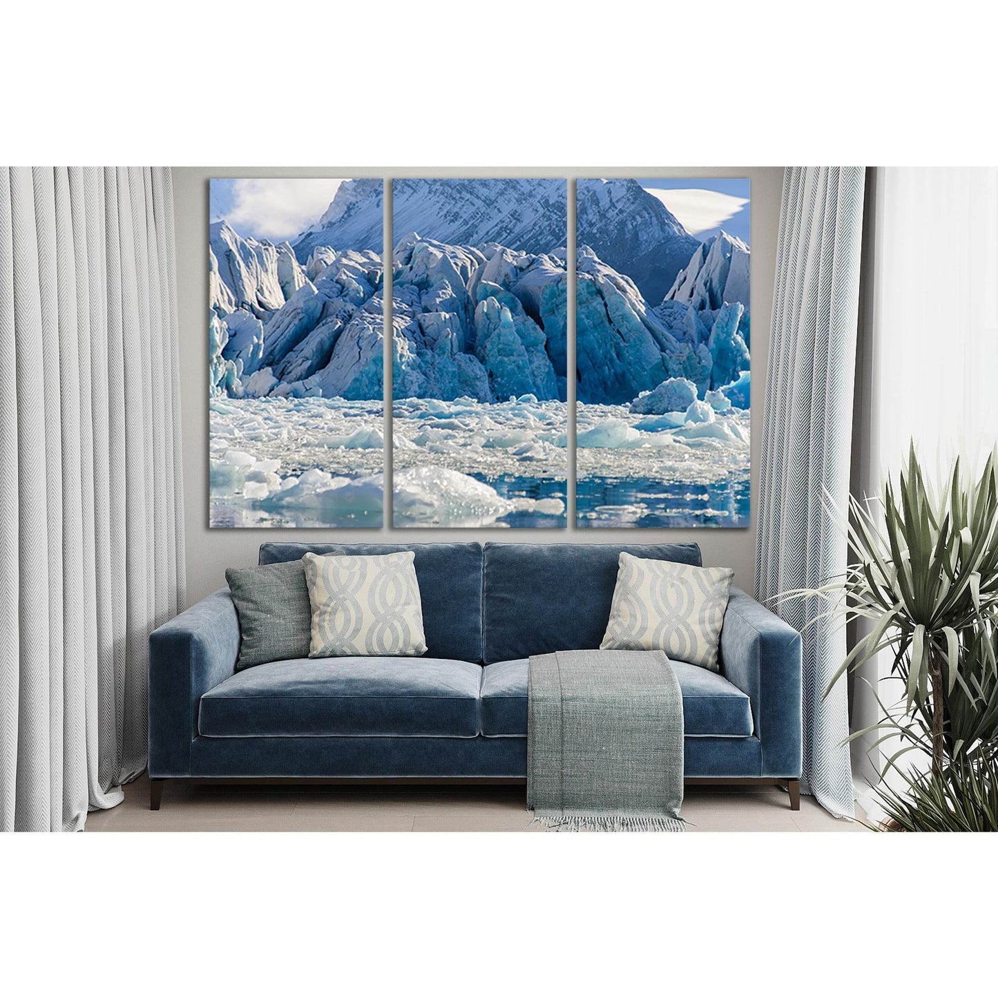 Glacier In Svalbard At Summer №SL1335 Ready to Hang Canvas Print - Zellart Canvas Prints 0new, ALL_Products, Glacials