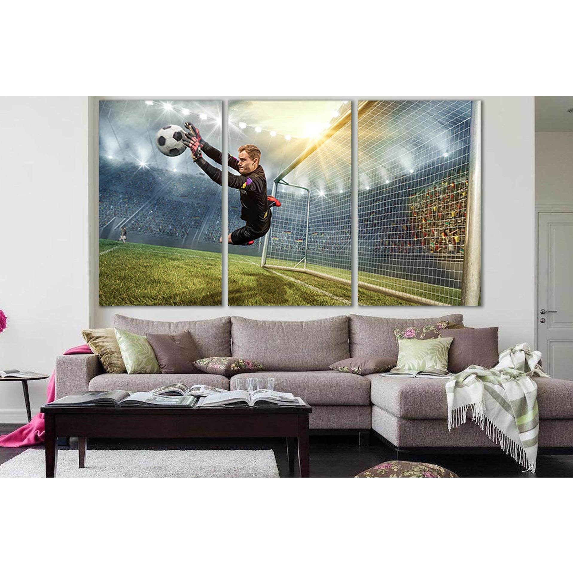 Goalkeeper Catching A Soccer Ball №SL926 Ready to Hang Canvas Print - Zellart Canvas Prints 0new, ALL_Products, Sports & Motivation