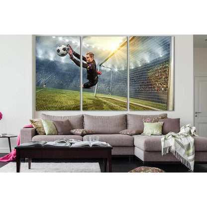 Goalkeeper Catching A Soccer Ball №SL926 Ready to Hang Canvas Print - Zellart Canvas Prints 0new, ALL_Products, Sports & Motivation