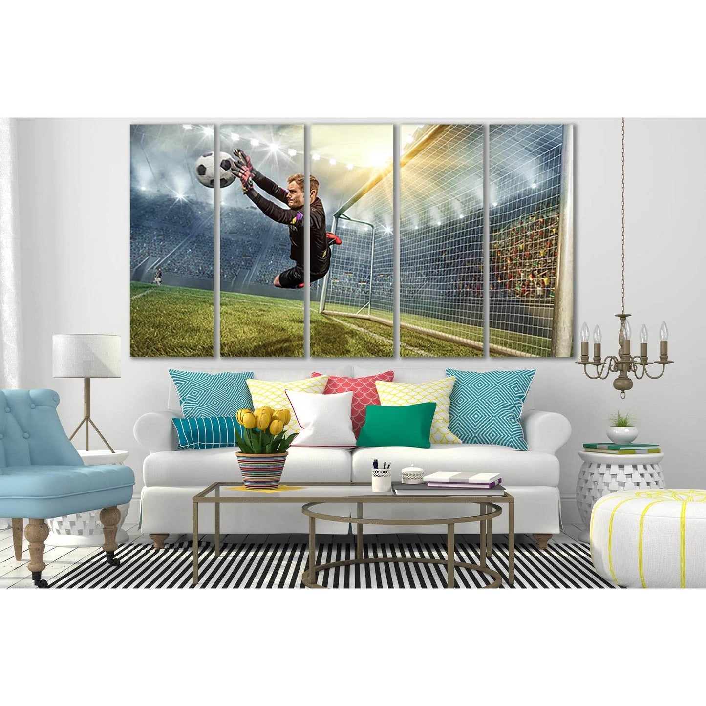 Goalkeeper Catching A Soccer Ball №SL926 Ready to Hang Canvas Print - Zellart Canvas Prints 0new, ALL_Products, Sports & Motivation