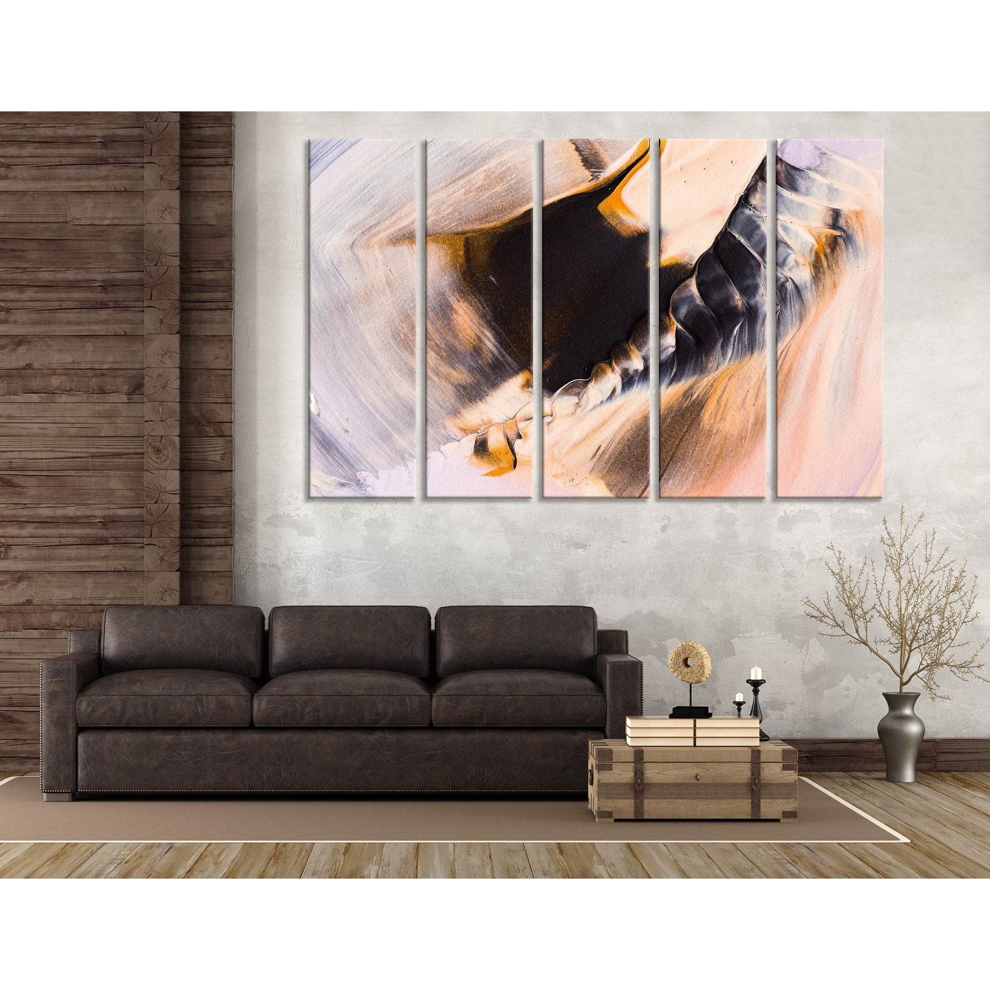 Gold And Gray Chic Abstract №04408 Ready to Hang Canvas Print - Zellart Canvas Prints ALL_Products