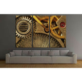 Gold Clock Mechanism №220 Ready to Hang Canvas Print