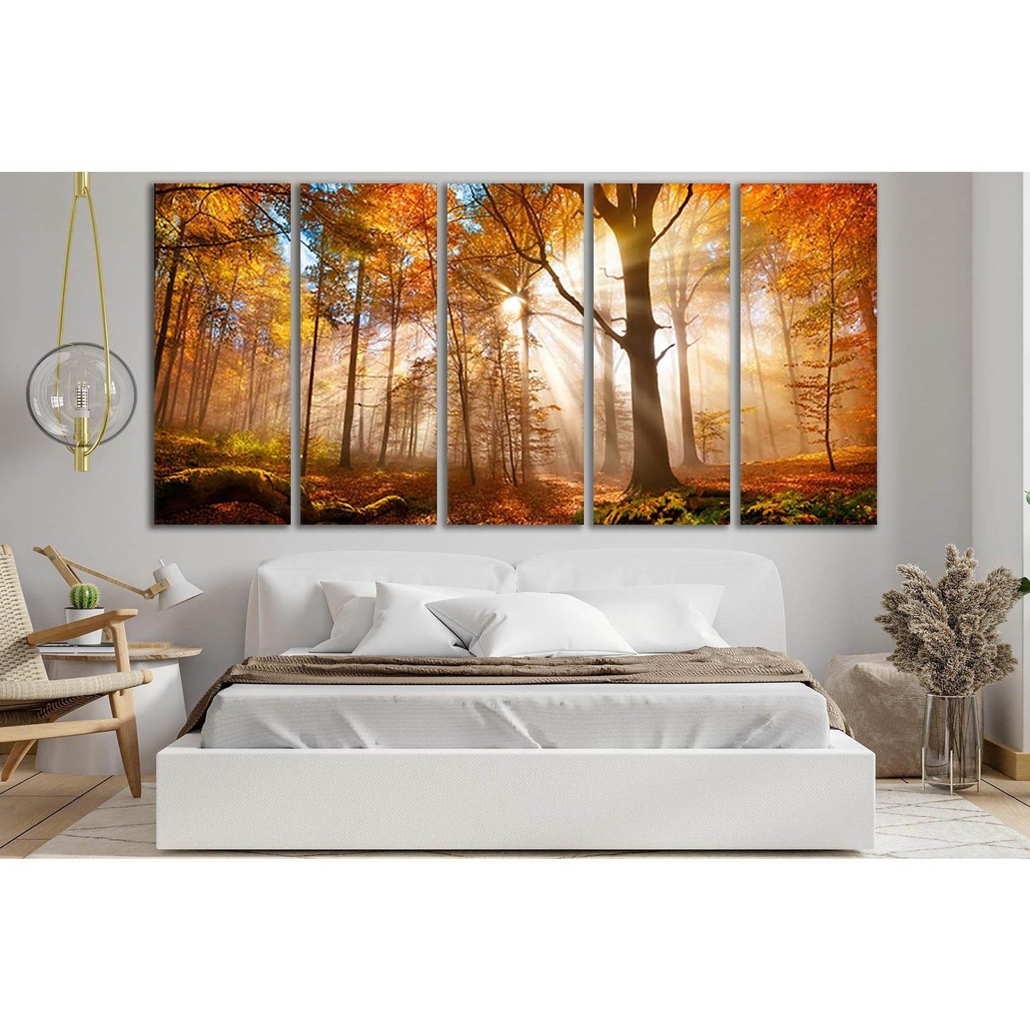 Golden Forest In Autumn №SL618 Ready to Hang Canvas Print - Zellart Canvas Prints 0new, ALL_Products, Autumn Wall Art