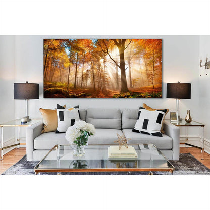 Golden Forest In Autumn №SL618 Ready to Hang Canvas Print - Zellart Canvas Prints 0new, ALL_Products, Autumn Wall Art