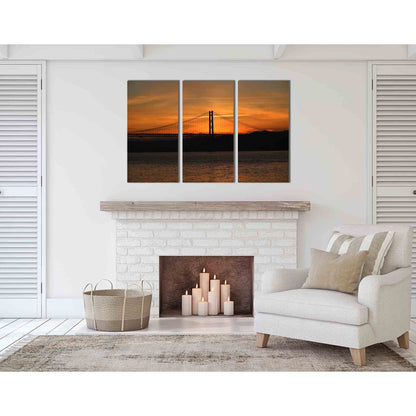Golden Gate bridge at sunset №D1758 Ready to Hang Canvas Print - Zellart Canvas Prints 0new, ALL_Products, Sunrise & sunset wall art