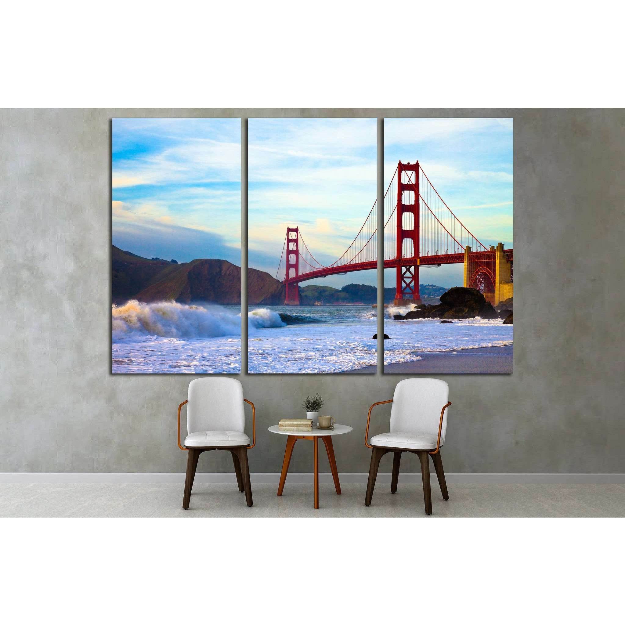 Golden Gate Bridge, Marshall Beach, San Francisco №1506 Ready to Hang Canvas Print