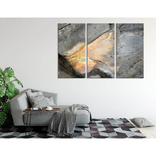 Gray And Orange Abstract №04380 Ready to Hang Canvas Print - Zellart Canvas Prints ALL_Products