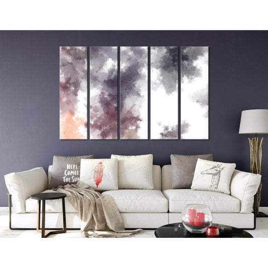 Gray And Purple Abstract №04377 Ready to Hang Canvas Print - Zellart Canvas Prints ALL_Products