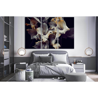 Gray And Yellow Flowers №SL708 Ready to Hang Canvas Print - Zellart Canvas Prints 0new, ALL_Products, Floral & Botanical Wall Art