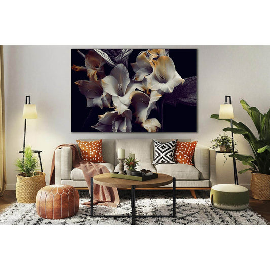 Gray And Yellow Flowers №SL708 Ready to Hang Canvas Print - Zellart Canvas Prints 0new, ALL_Products, Floral & Botanical Wall Art