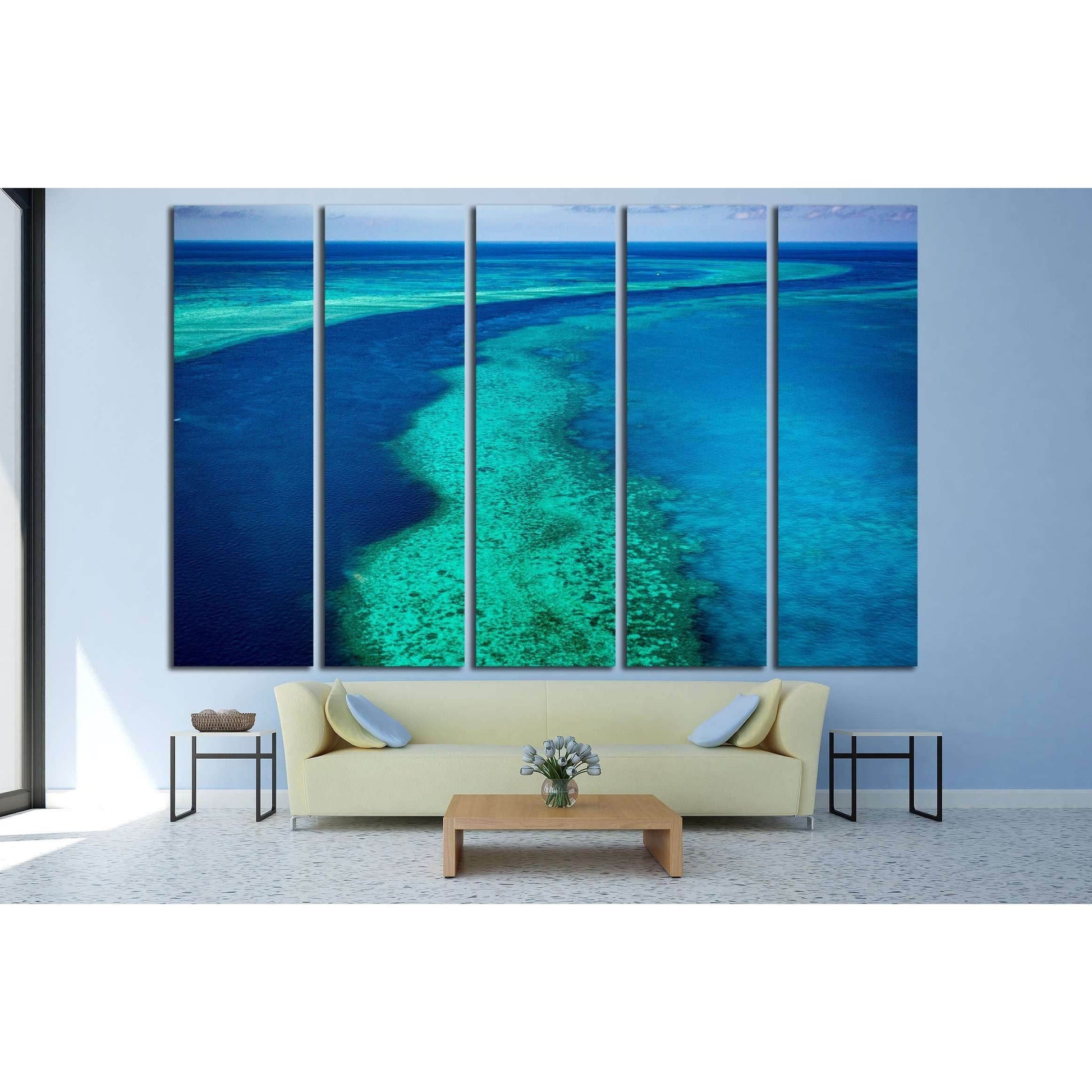 Great Barrier Reef, Queensland, Australia. Airlie beach scenic flight. Hardy Reef №3122 Ready to Hang Canvas PrintCanvas art arrives ready to hang, with hanging accessories included and no additional framing required. Every canvas print is hand-crafted, m