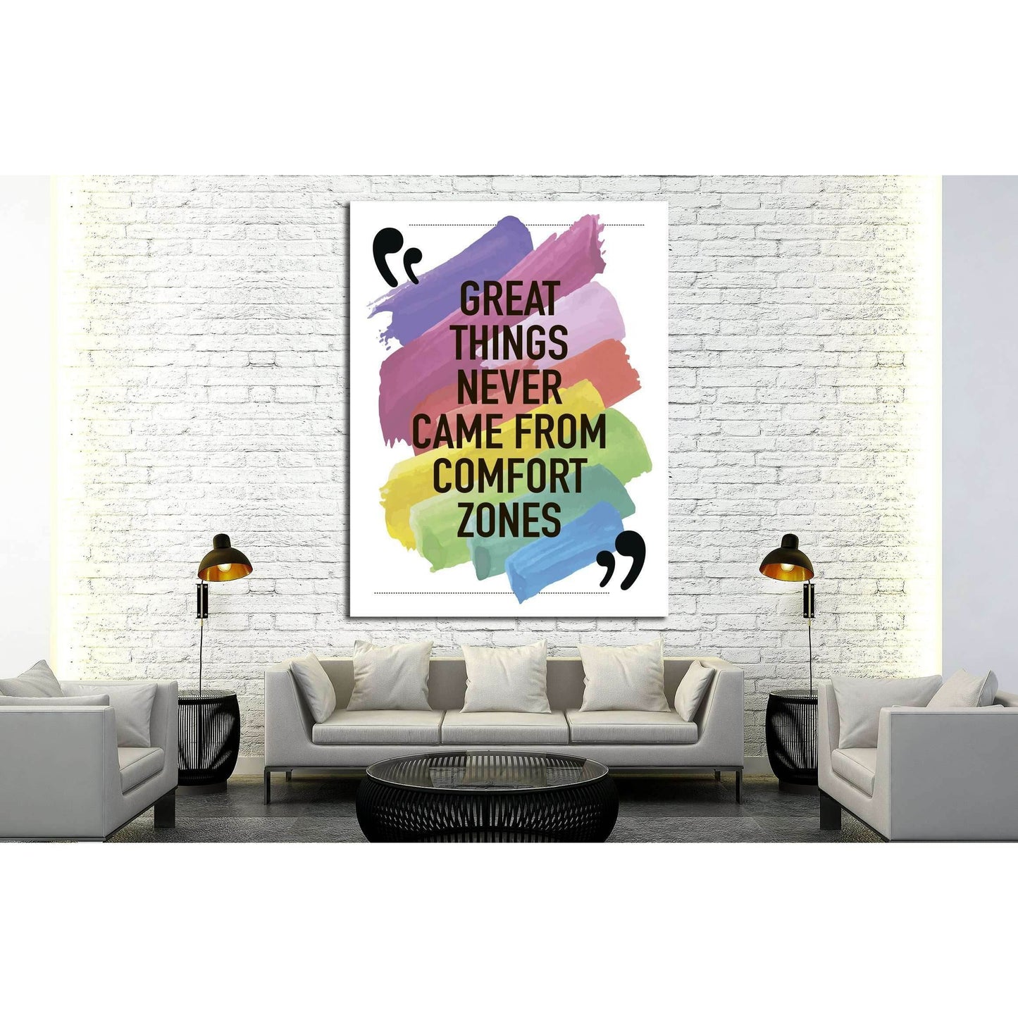 Great things never came from comfort zones Motivational quote №4600 Ready to Hang Canvas Print - Zellart Canvas Prints 000Negative, ALL_Products, Negative, s-4600