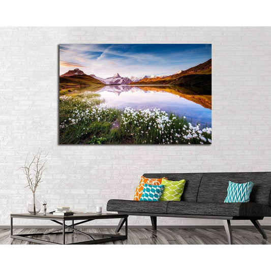 Great view of Bernese range above Bachalpsee lake №2921 Ready to Hang Canvas Print - Zellart Canvas Prints ALL_Products, s-2921