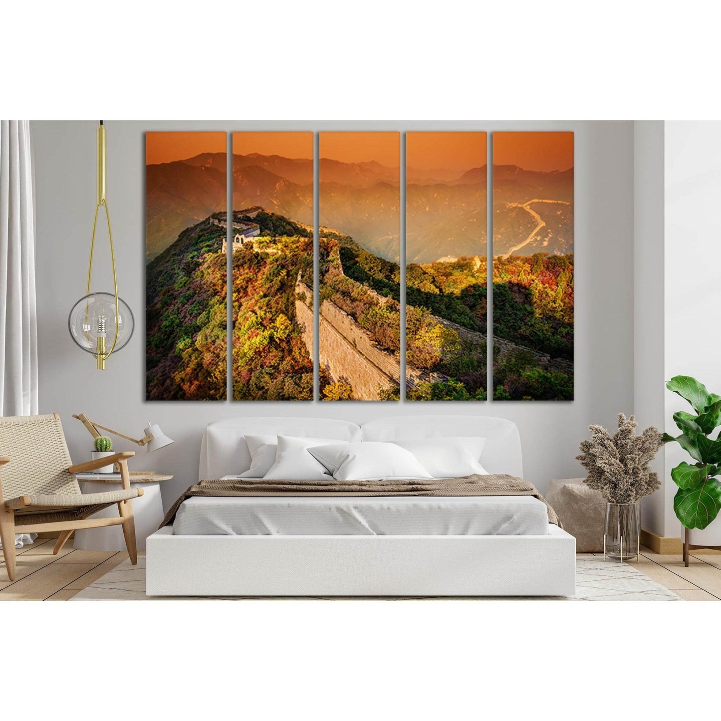 Great Wall Of China Dawn №SL222 Ready to Hang Canvas Print - Zellart Canvas Prints 0new, ALL_Products, SUNRISE & SUNSET WALL ART