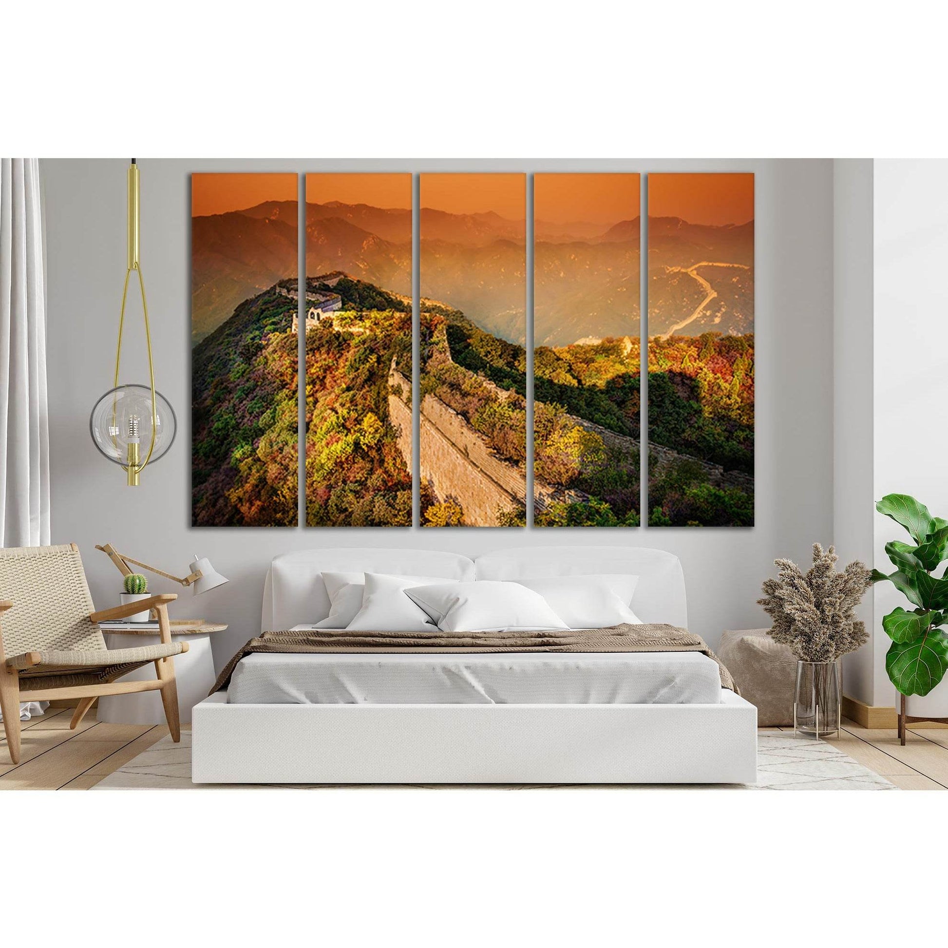 Great Wall Of China Dawn №SL222 Ready to Hang Canvas Print - Zellart Canvas Prints 0new, ALL_Products, SUNRISE & SUNSET WALL ART