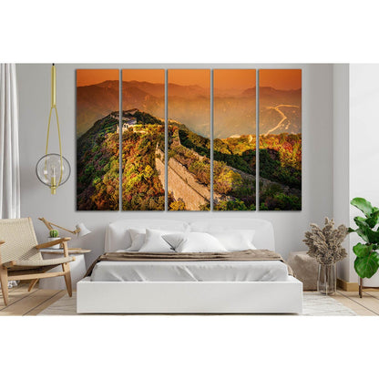Great Wall Of China Dawn №SL222 Ready to Hang Canvas Print - Zellart Canvas Prints 0new, ALL_Products, SUNRISE & SUNSET WALL ART