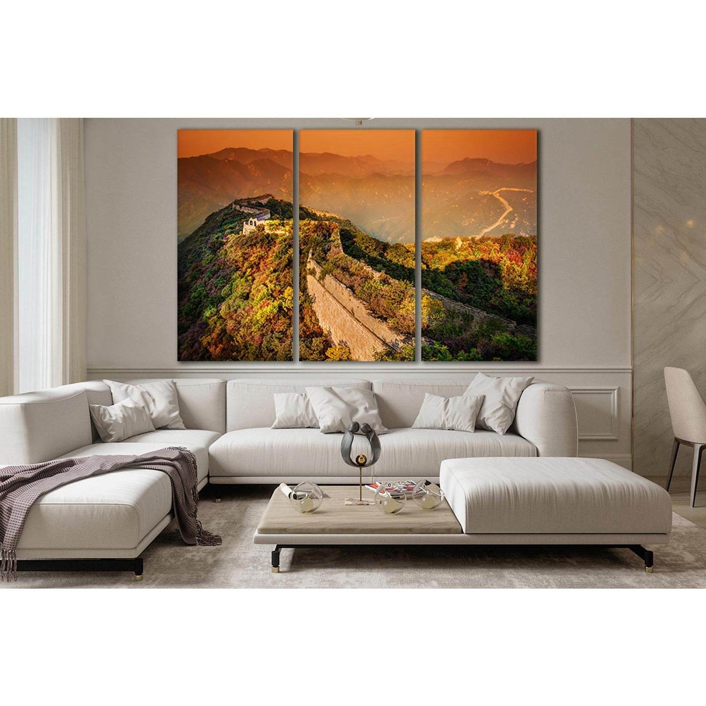 Great Wall Of China Dawn №SL222 Ready to Hang Canvas Print - Zellart Canvas Prints 0new, ALL_Products, SUNRISE & SUNSET WALL ART