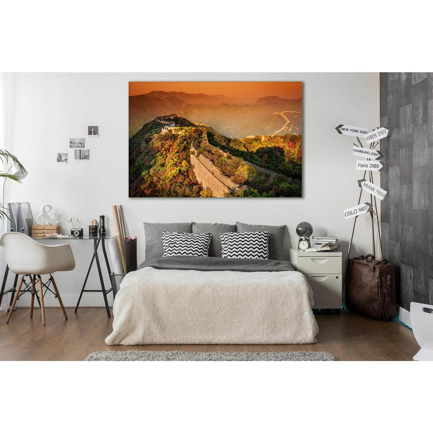 Great Wall Of China Dawn №SL222 Ready to Hang Canvas Print - Zellart Canvas Prints 0new, ALL_Products, SUNRISE & SUNSET WALL ART