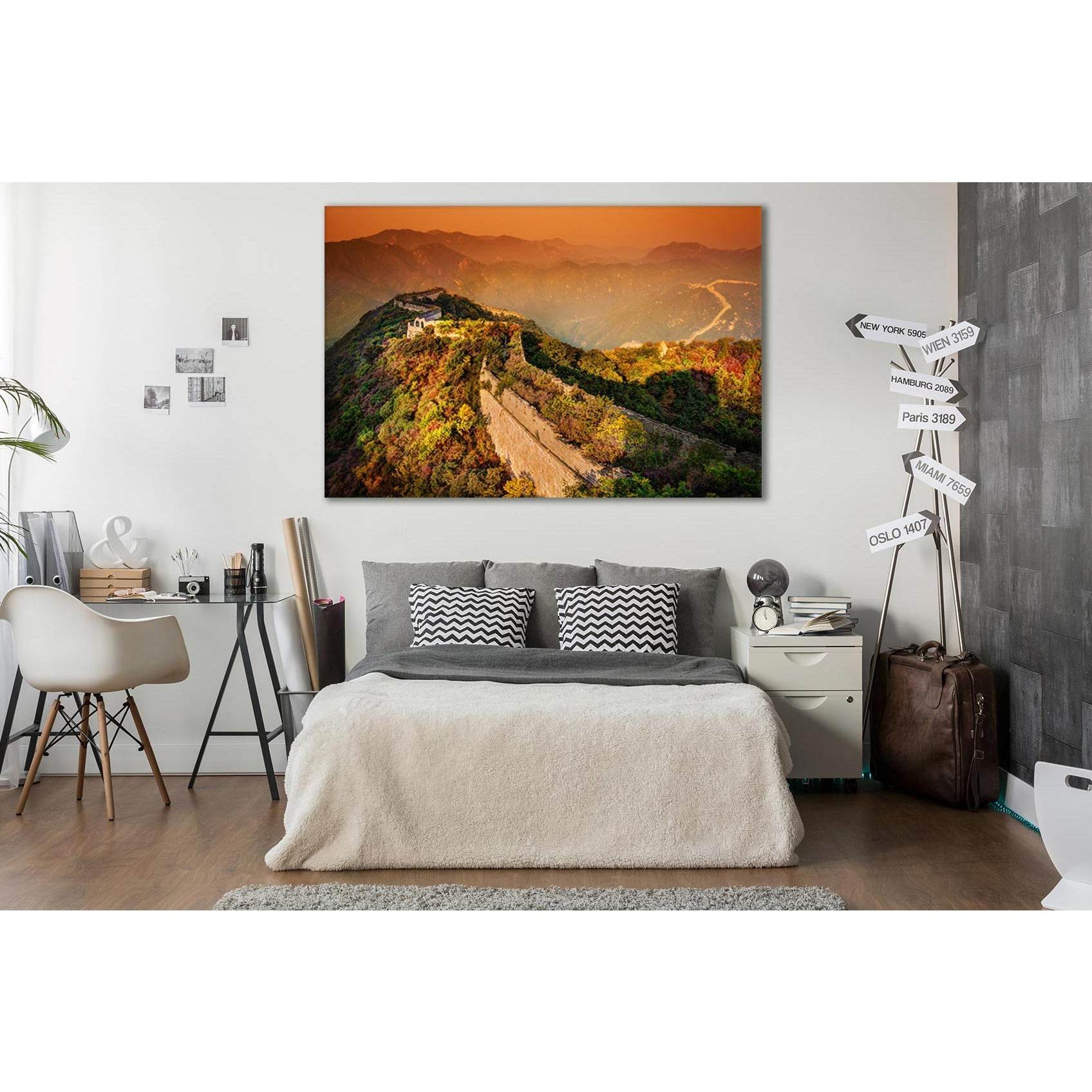 Great Wall Of China Dawn №SL222 Ready to Hang Canvas Print - Zellart Canvas Prints 0new, ALL_Products, SUNRISE & SUNSET WALL ART