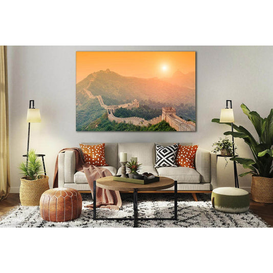 Great Wall Of China Sunrise №SL290 Ready to Hang Canvas Print - Zellart Canvas Prints 0new, ALL_Products, SUNRISE & SUNSET WALL ART