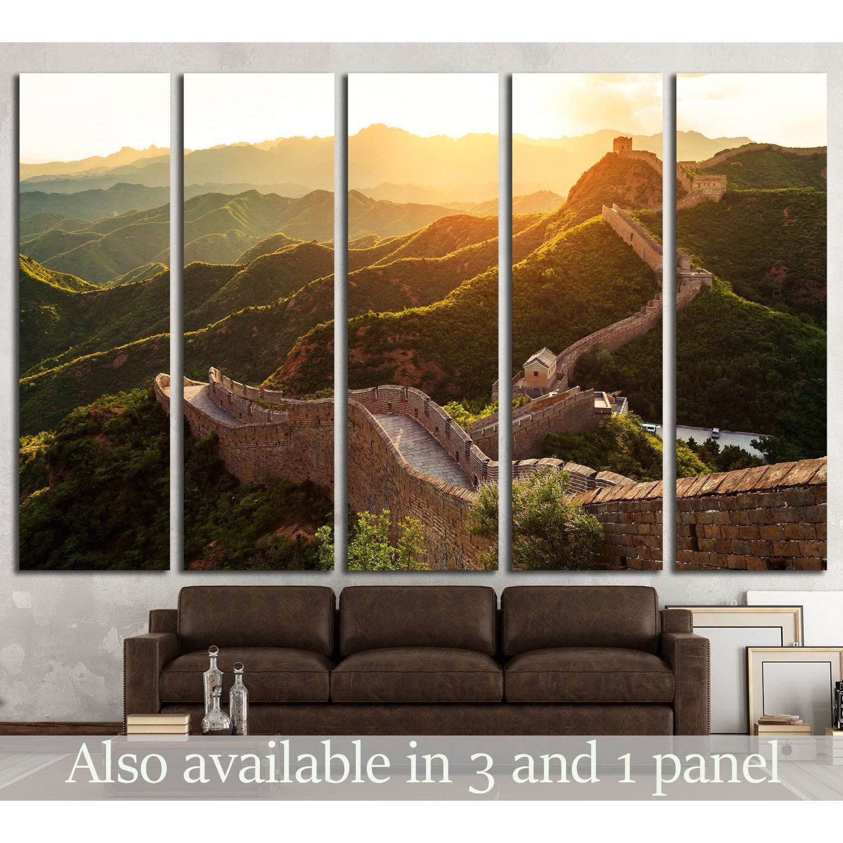 Great wall under sunshine during sunset №1901 Ready to Hang Canvas Print