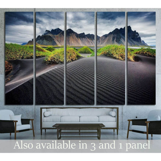 Great wind rippled beach black sand. Picturesque and gorgeous scene №2920 Ready to Hang Canvas Print - Zellart Canvas Prints ALL_Products, s-2920