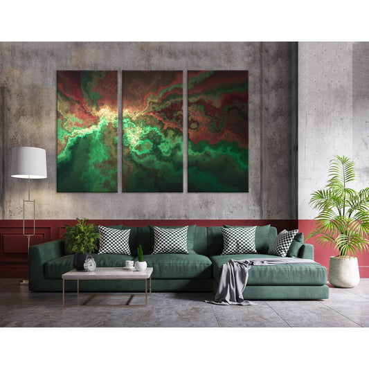 Green And Burgundy Anomaly Abstract №04309 Ready to Hang Canvas Print - Zellart Canvas Prints ALL_Products