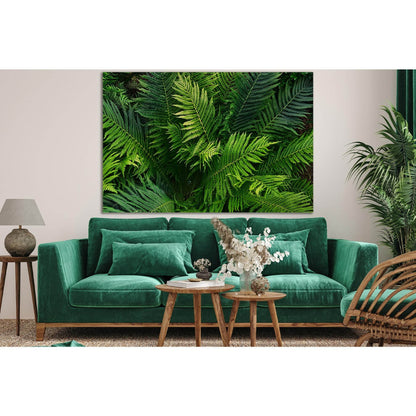 Green Fern Leaves №SL670 Ready to Hang Canvas Print - Zellart Canvas Prints 0new, ALL_Products, Floral & Botanical Wall Art