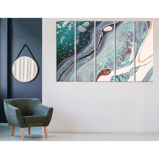 Green, Gray And Purple Abstract №04293 Ready to Hang Canvas Print - Zellart Canvas Prints ALL_Products