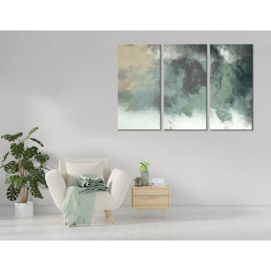 Green Smoke Abstarct №04370 Ready to Hang Canvas Print - Zellart Canvas Prints ALL_Products