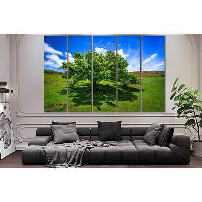 Green Tree In The Summer Day №SL1056 Ready to Hang Canvas Print - Zellart Canvas Prints 0new, ALL_Products, Trees Wall Art